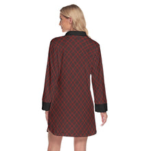 Load image into Gallery viewer, All-Over Print Women's Lapel Shirt Dress With Long Sleeve