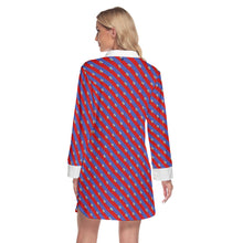 Load image into Gallery viewer, All-Over Print Women's Lapel Shirt Dress With Long Sleeve