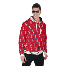 Load image into Gallery viewer, All-Over Print Zip Up Hoodie With Pocket