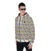 Load image into Gallery viewer, All-Over Print Zip Up Hoodie With Pocket