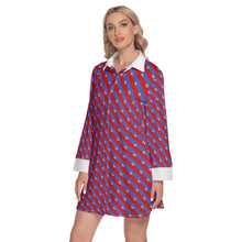 Load image into Gallery viewer, All-Over Print Women's Lapel Shirt Dress With Long Sleeve
