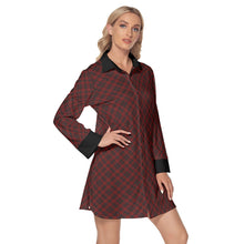 Load image into Gallery viewer, All-Over Print Women&#39;s Lapel Shirt Dress With Long Sleeve
