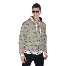 Load image into Gallery viewer, All-Over Print Zip Up Hoodie With Pocket
