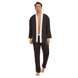 All-Over Print Men's Imitation Silk Pajama Sets